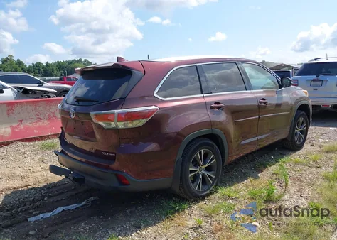 2016 Toyota Highlander Xle V6 z USA, uszkodzony, nr VIN 5TDJKRFH8GS330184